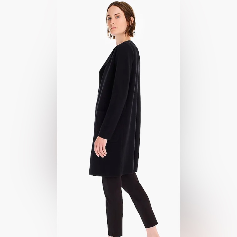 NWT J Crew Juliette collarless sweater-blazer size M Black J6339 - Picture 6 of 10